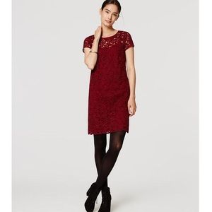 Loft Crimson Lace Dress